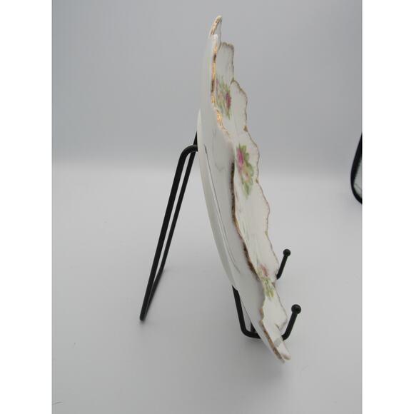 RC Moliere Bavaria Rosenthal Reticulated Plate Hand-Painted Flowers Gold Trim - Picture 3 of 12